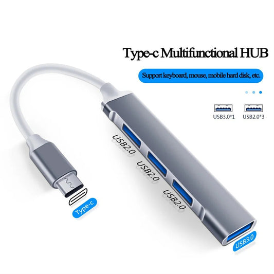 Adaptador hub USB - C de 4 puertos con función USB 2.0 y 3.0 - Tripluto