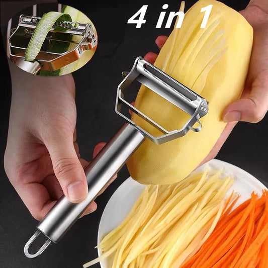 Multifunctional Kitchen Peeler Vegetable Fruit Peeler Stainless Steel Durable Potato Slicer Household Shredder Carrot Peeler - Tripluto